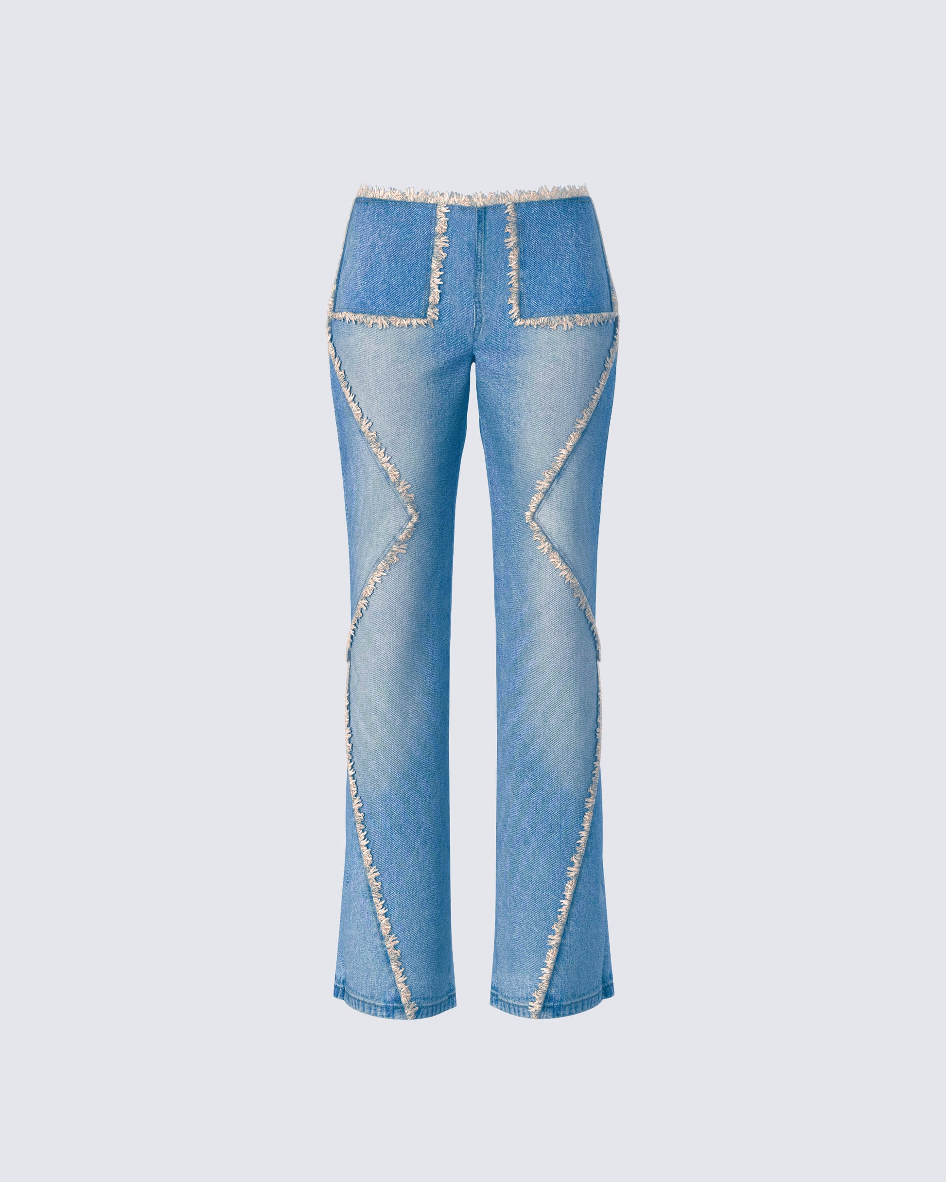 Kaiana Blue Denim Straight Leg Jeans product front