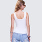 Naia White Tilted Hem Tank Top