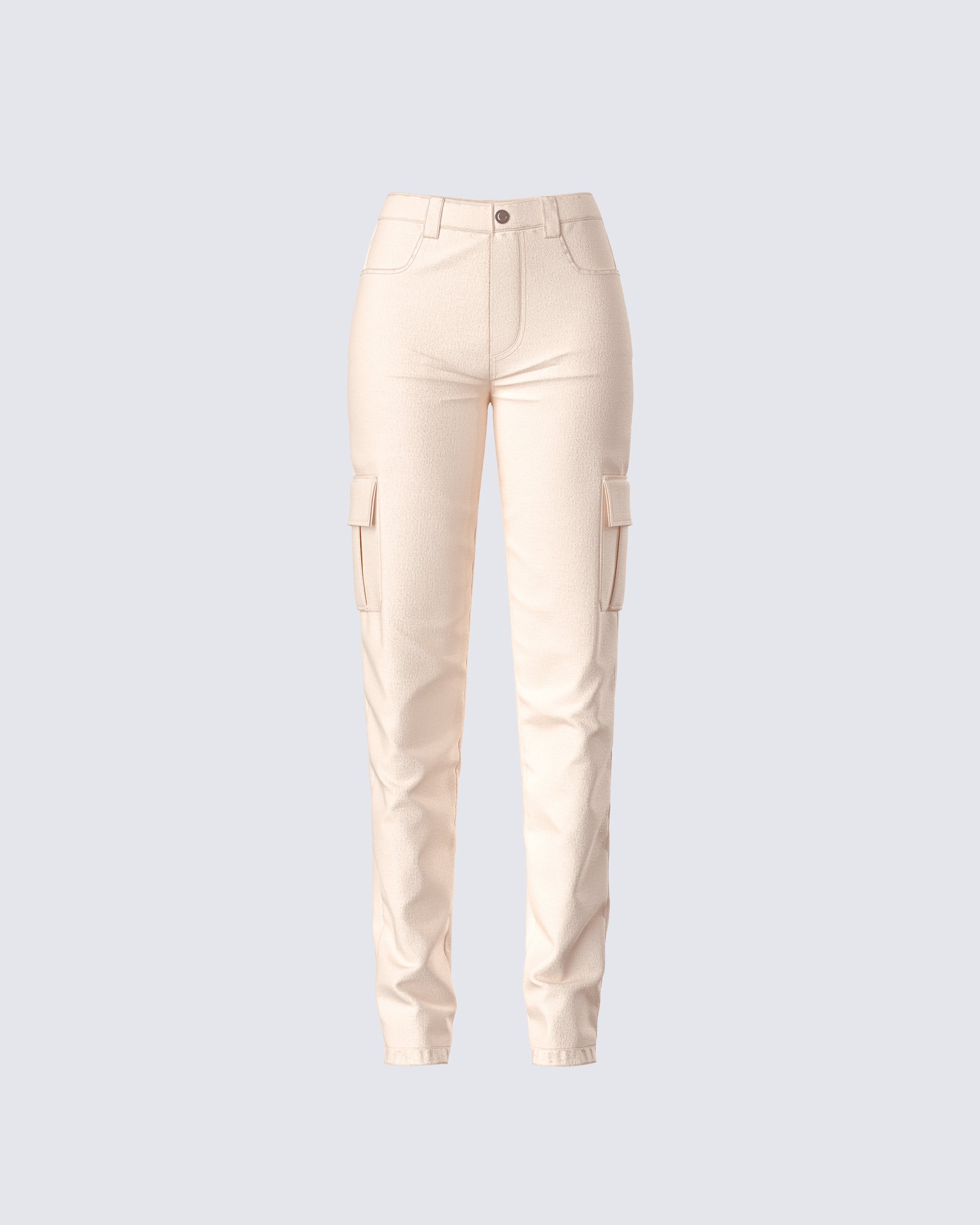 Liliana Beige Twill Cargo Pant product front