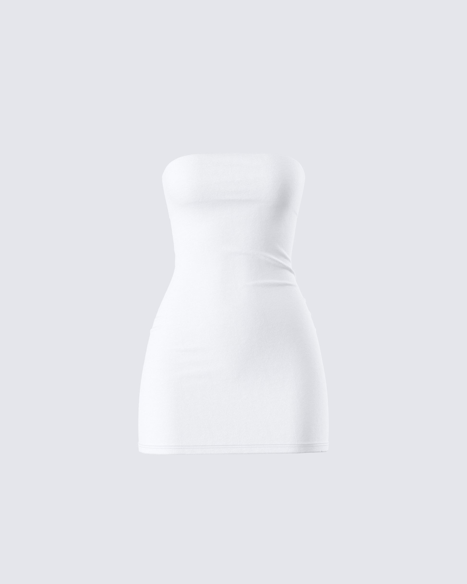 Maxine White Jersey Tube Dress 3d product front