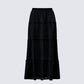 Cailin Black Tiered Maxi Skirt product front