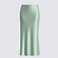 Shae Green Satin Midi Skirt 3d product front