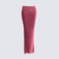 Ayla Pink Velvet Maxi Skirt 3d product front