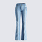 Zori Blue Flare Leg Denim Pant 3d product front