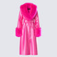 Willa Pink Vegan Fur Leather Coat