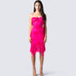 Micah Pink Flower Print Midi Dress model front