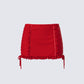 Kimona Red Ruffle Micro Mini Skirt product front