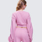 Una Pink Stacked Sleeve Sweatshirt