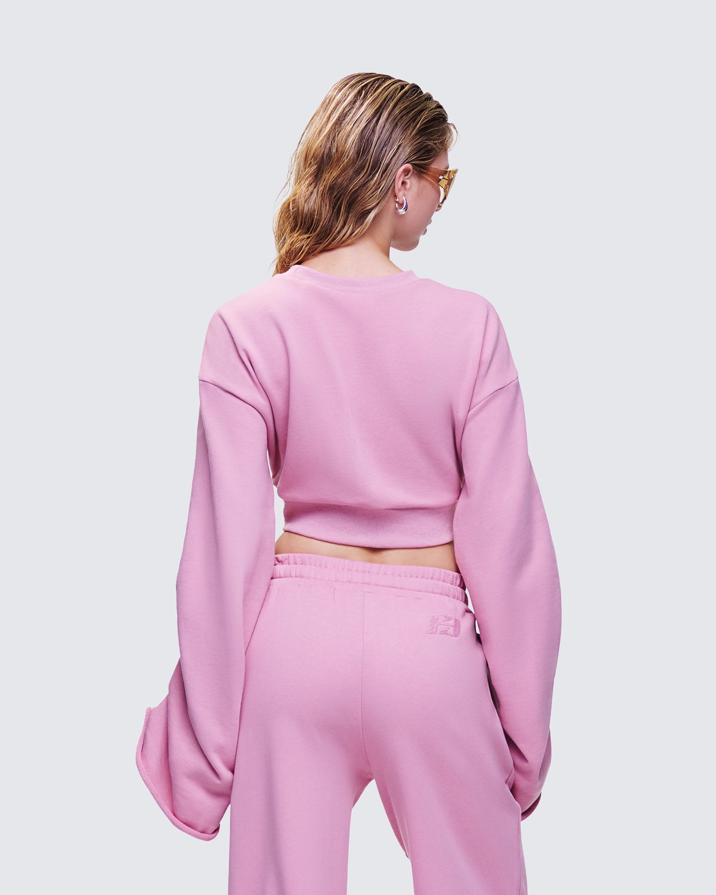 Una Pink Stacked Sleeve Sweatshirt