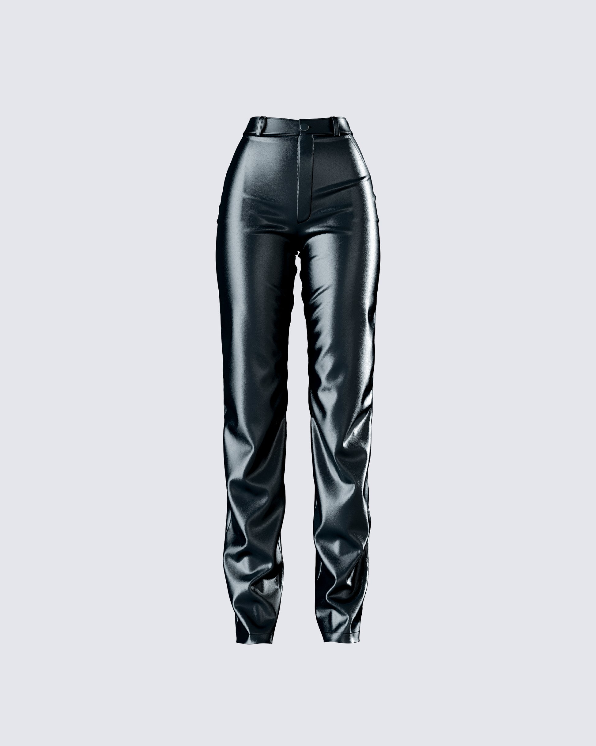 Mari Black Vegan Leather Pant product front