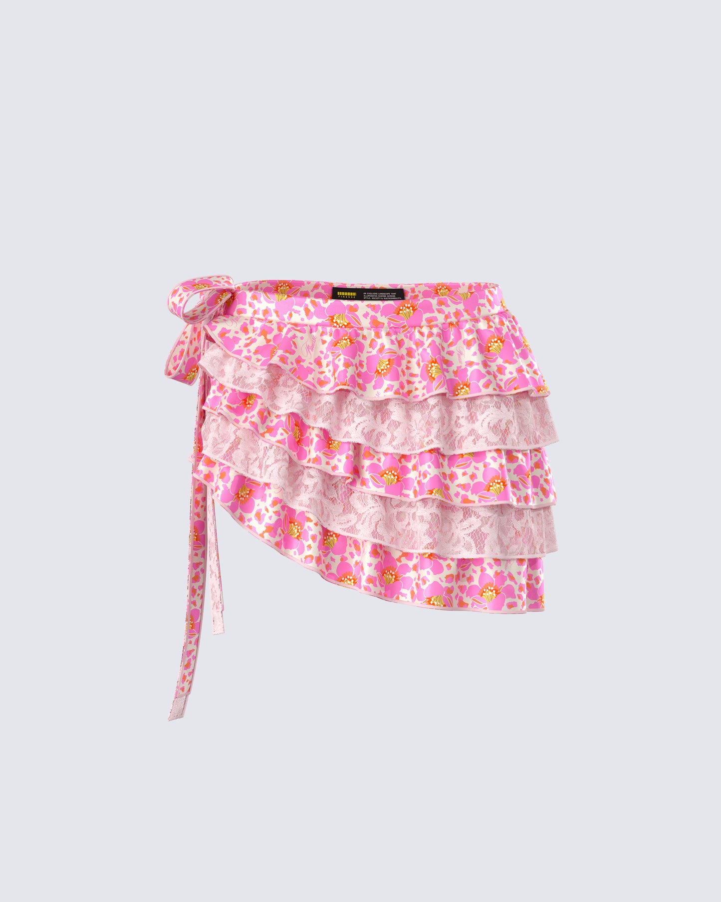 Ana Multi Floral Lace Ruffle Micro Mini Skirt product front