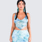 Bahia Mint Floral Print Top model front