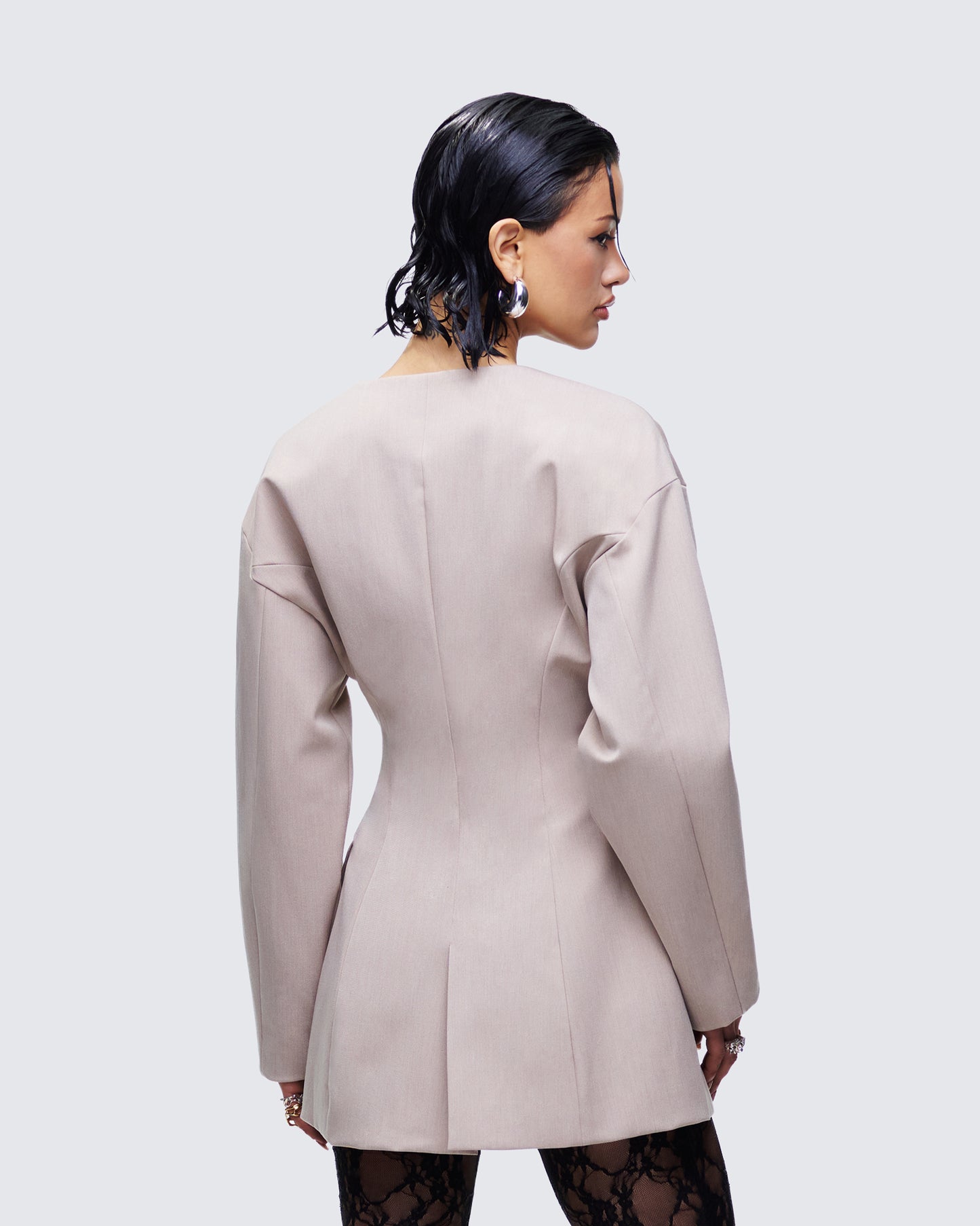 Nahia Brown Cinched Waist Blazer