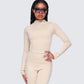 Jyn Khaki Jersey Long Sleeve Top
