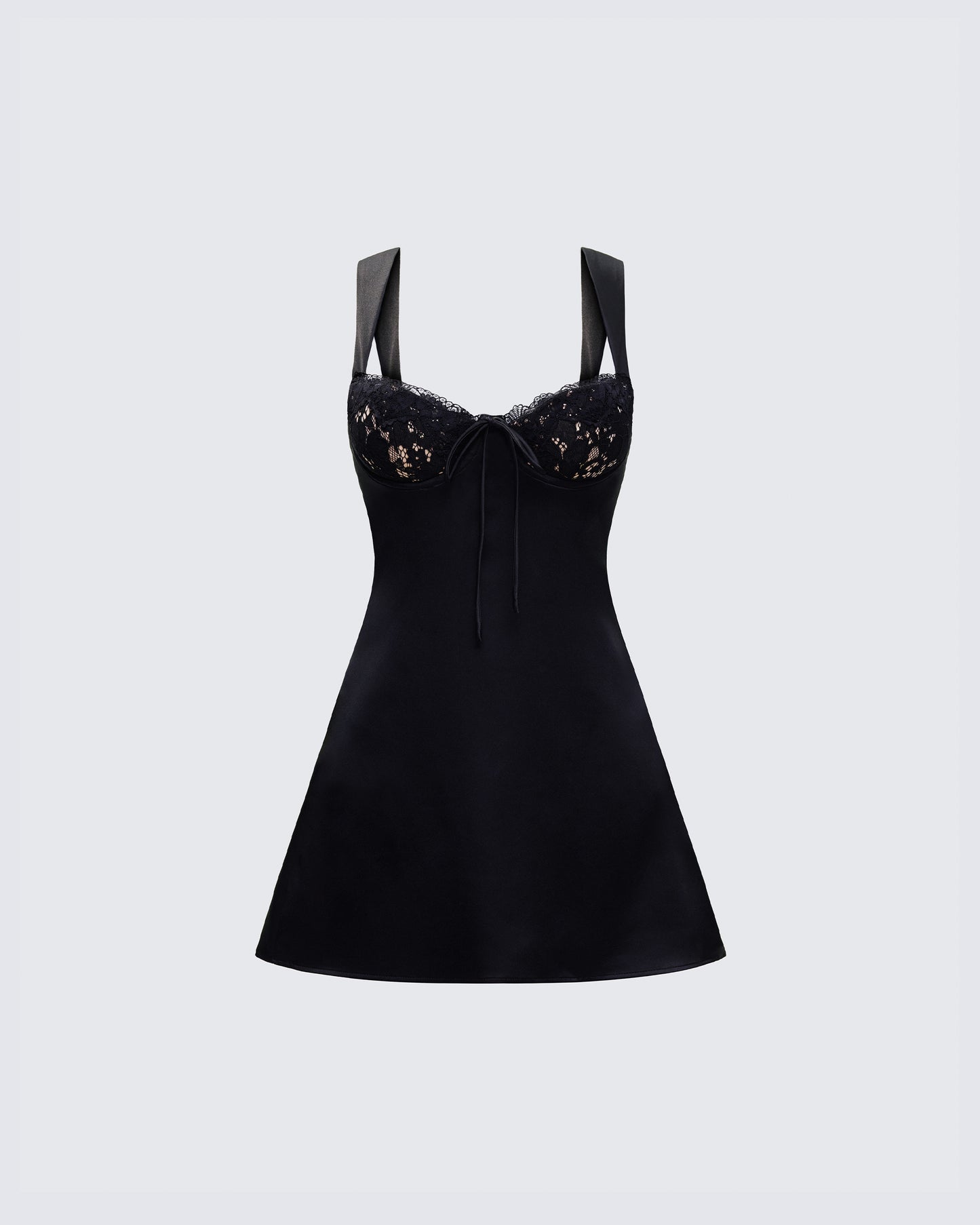 Mabel Black Mini Dress 3d product front