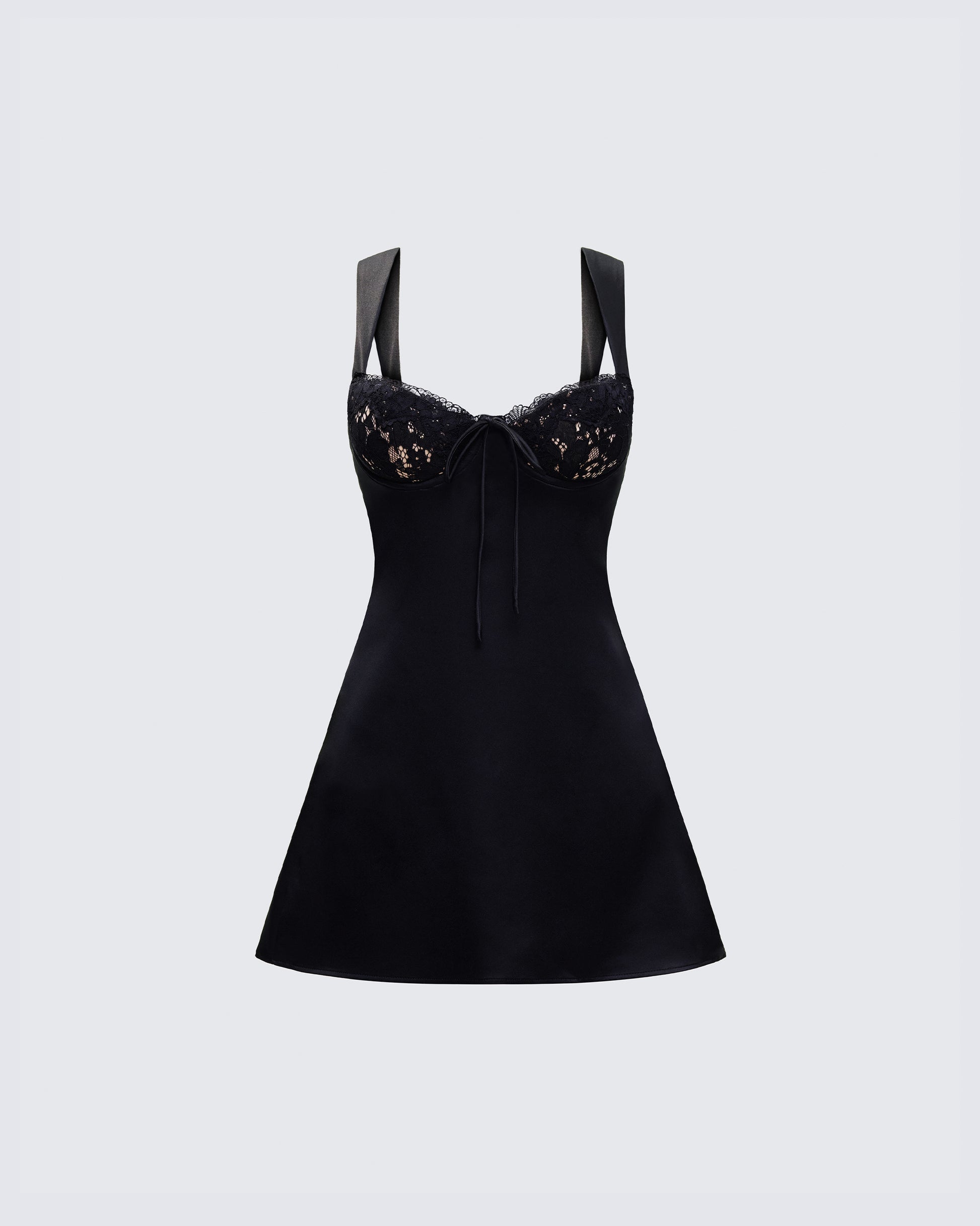 Mabel Black Mini Dress 3d product front