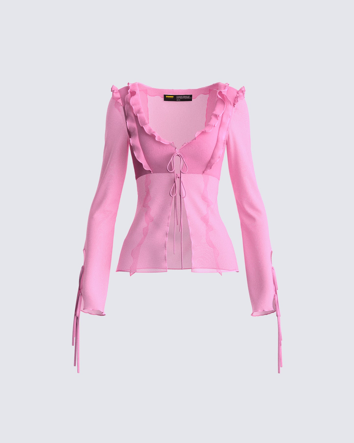 Vianka Pink Long Sleeve Top 3d product front