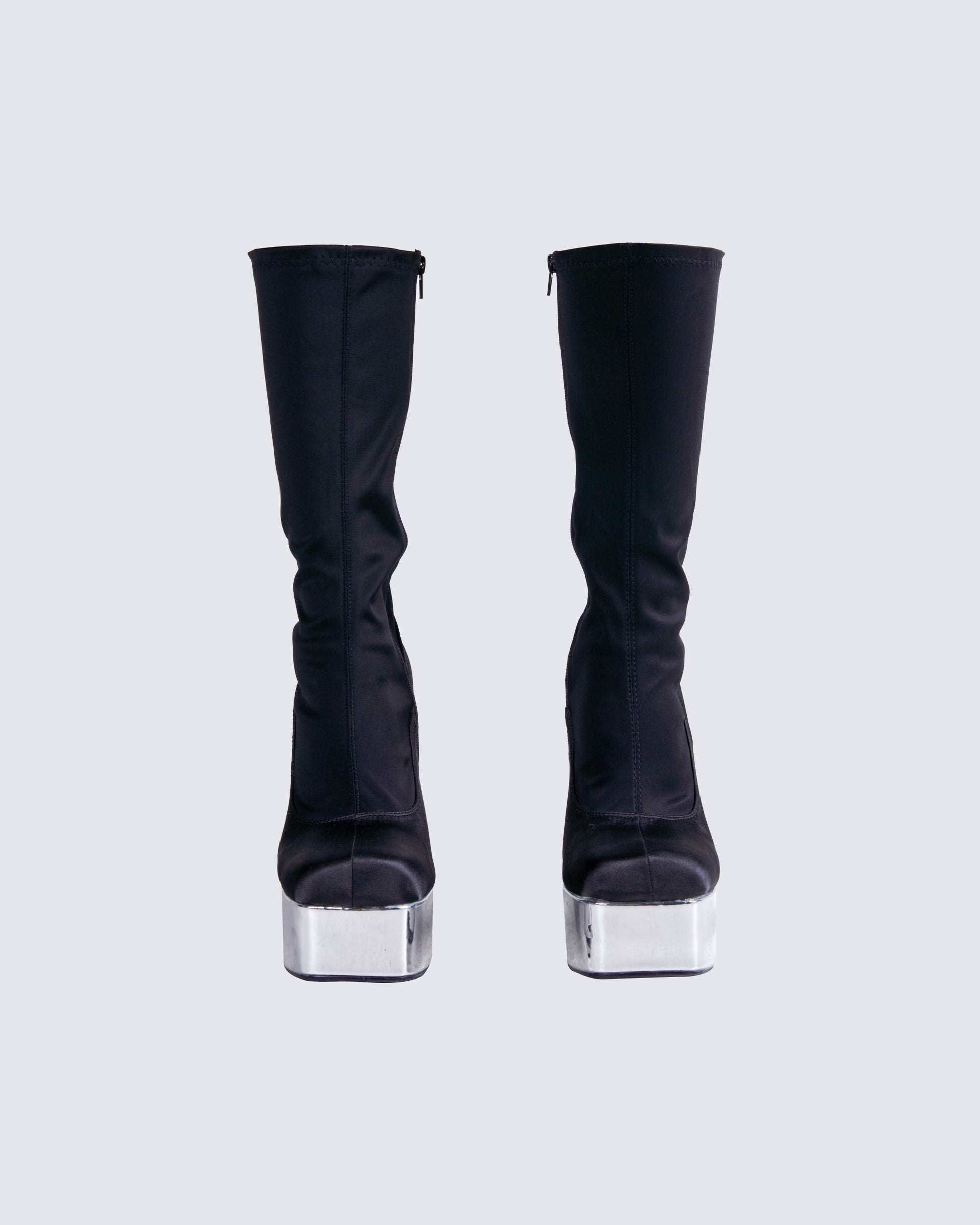 Marcil Black Heeled Platform Boot product front