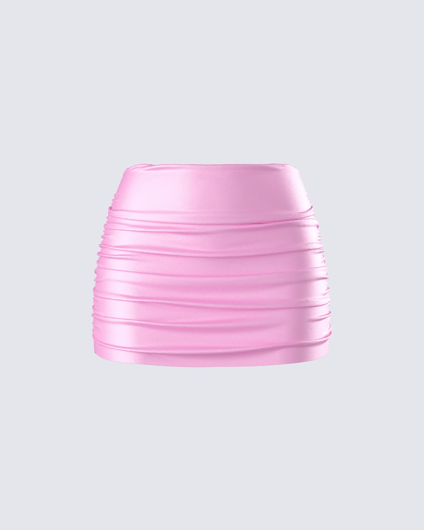Rivi Pink Satin Micro Mini Skirt