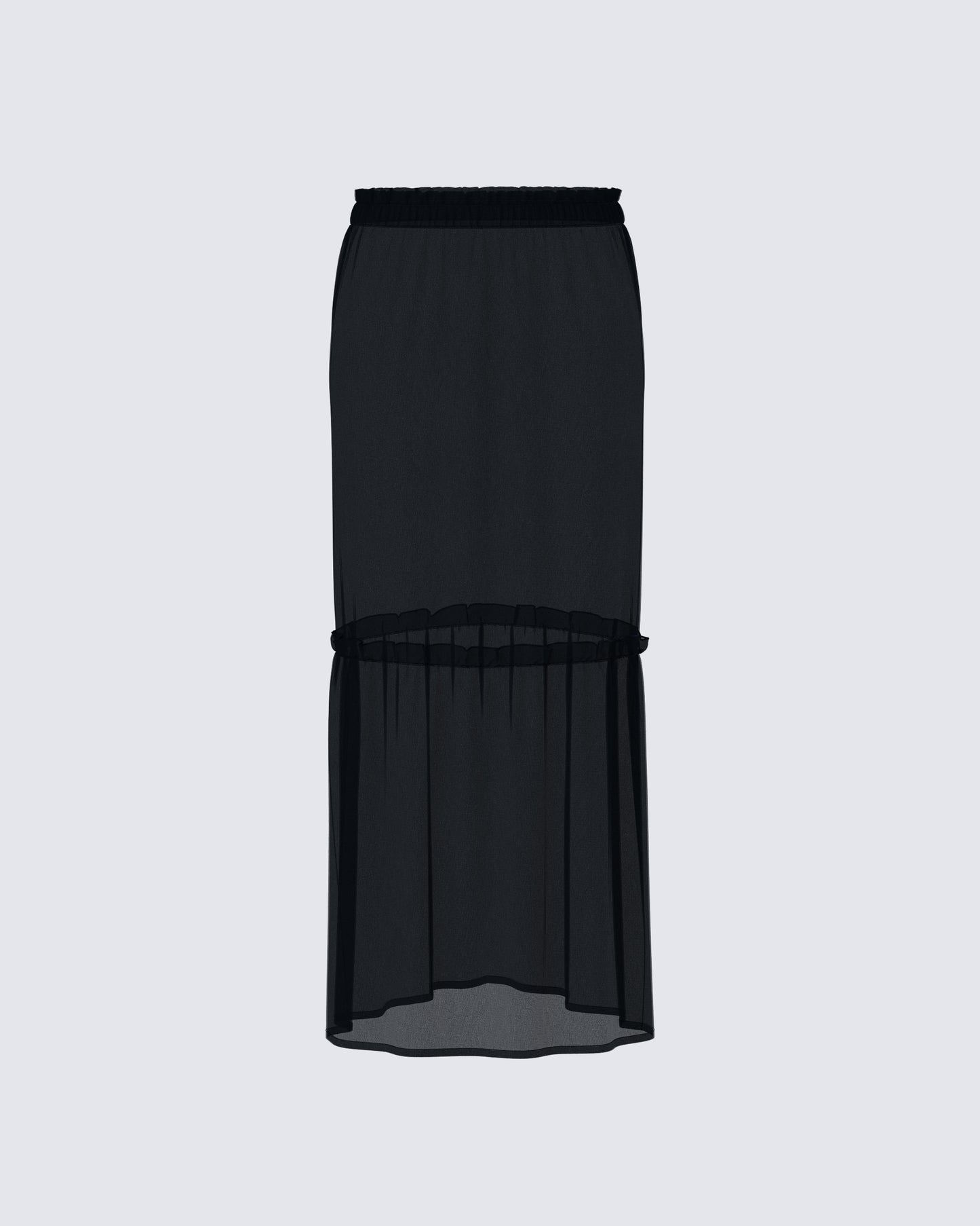 Neve Black Georgette Tiered Skirt product front