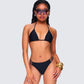 Halsey Black Triangle Bikini Top