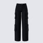 Laura Black Twill Cargo Pant product front