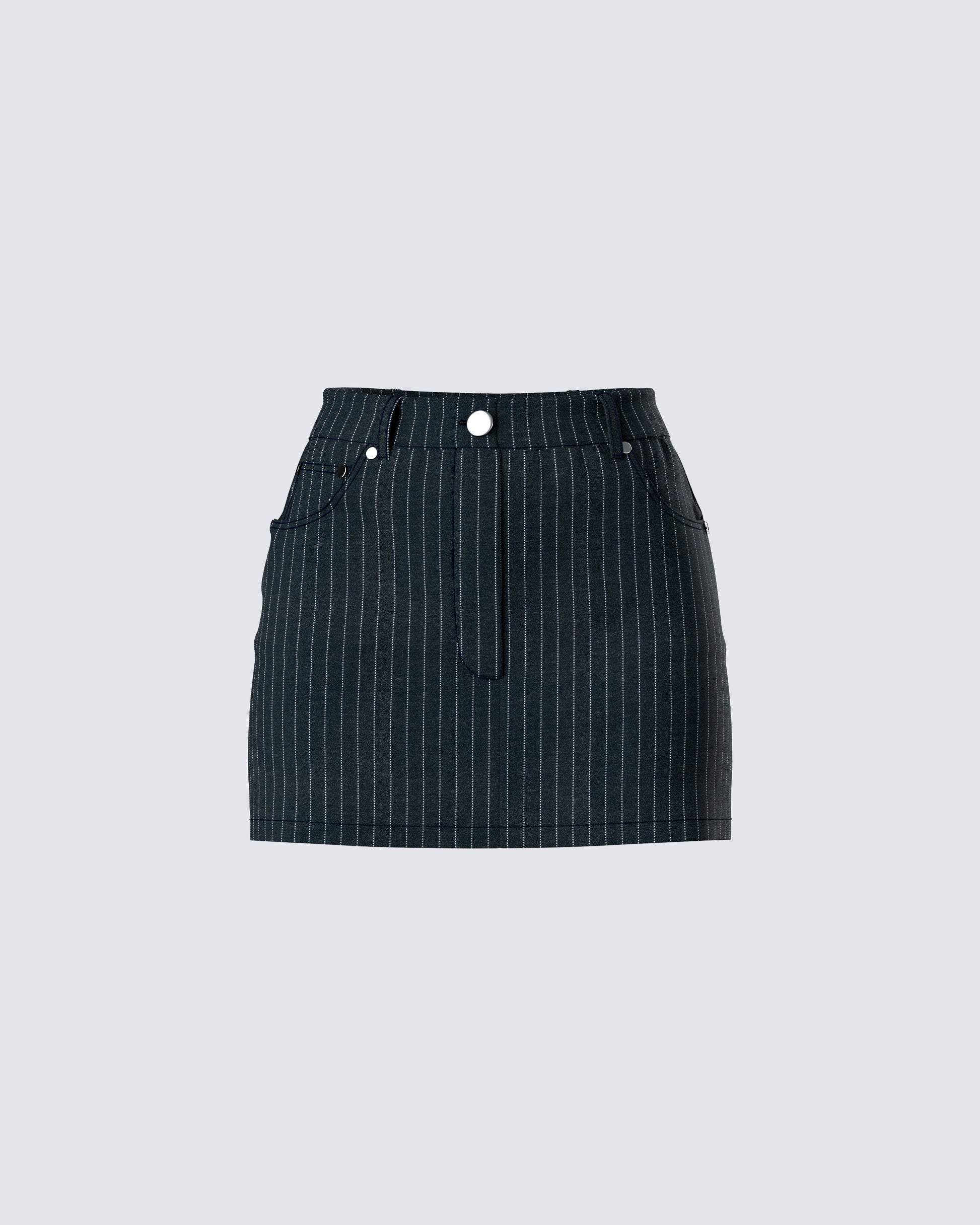 Jennifer Black Stripe Mini Skirt 3d product front