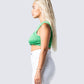 Domino Green Jersey Asymmetric Top