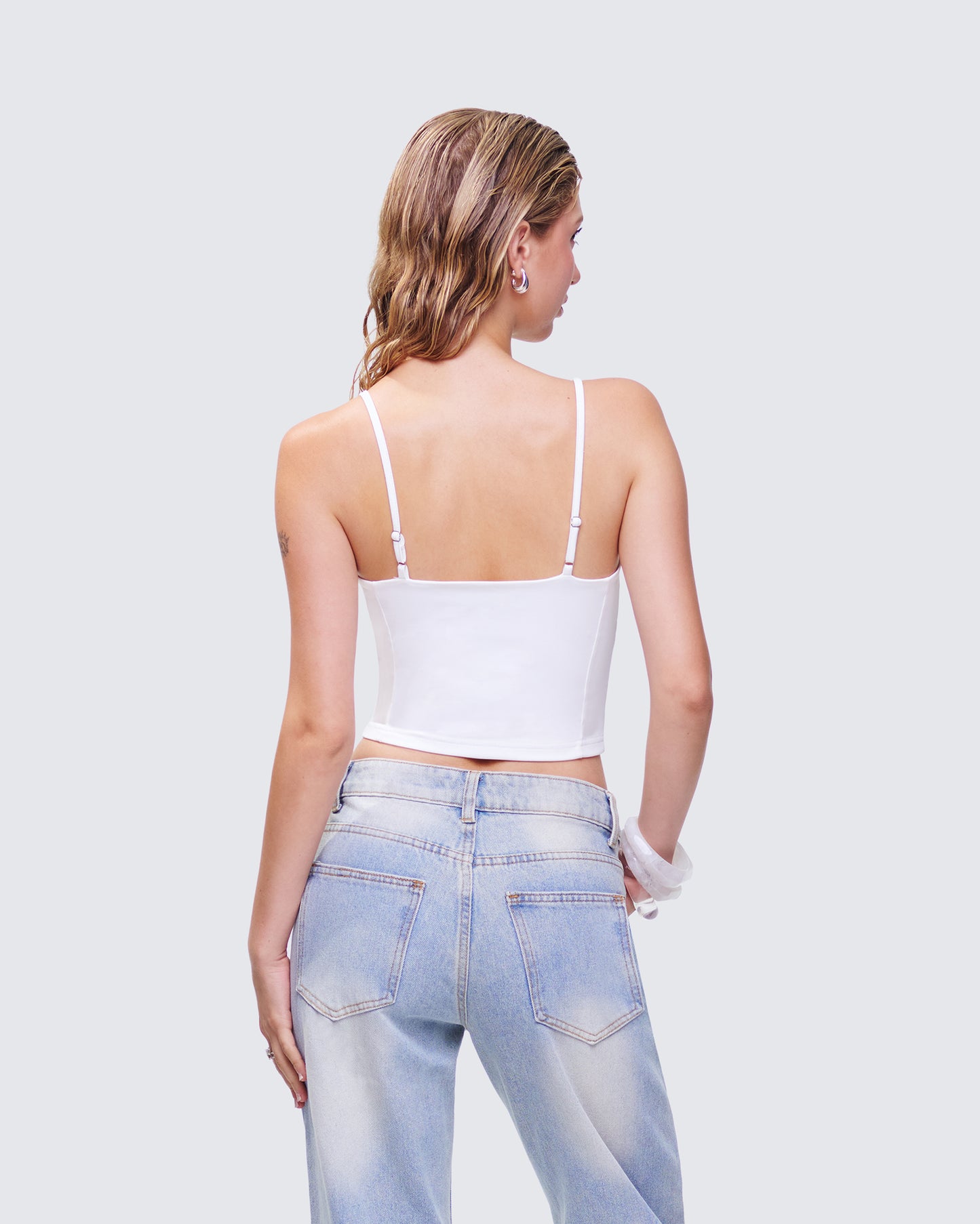 Wilmer White Tie Front Cami Top
