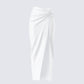 Carly White Beaded Drape Skirt product front