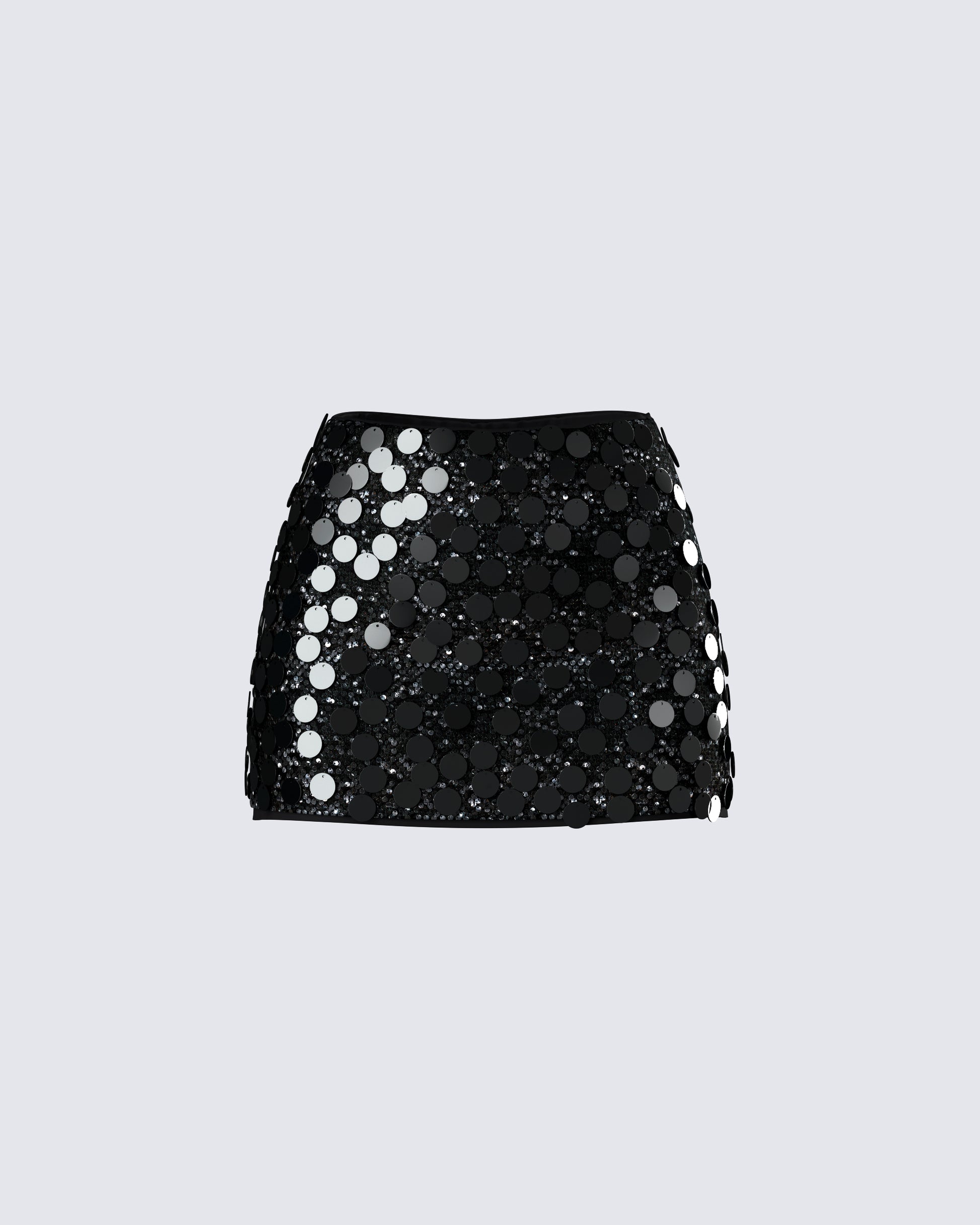Philo Black Seq uin Mini Skirt product front