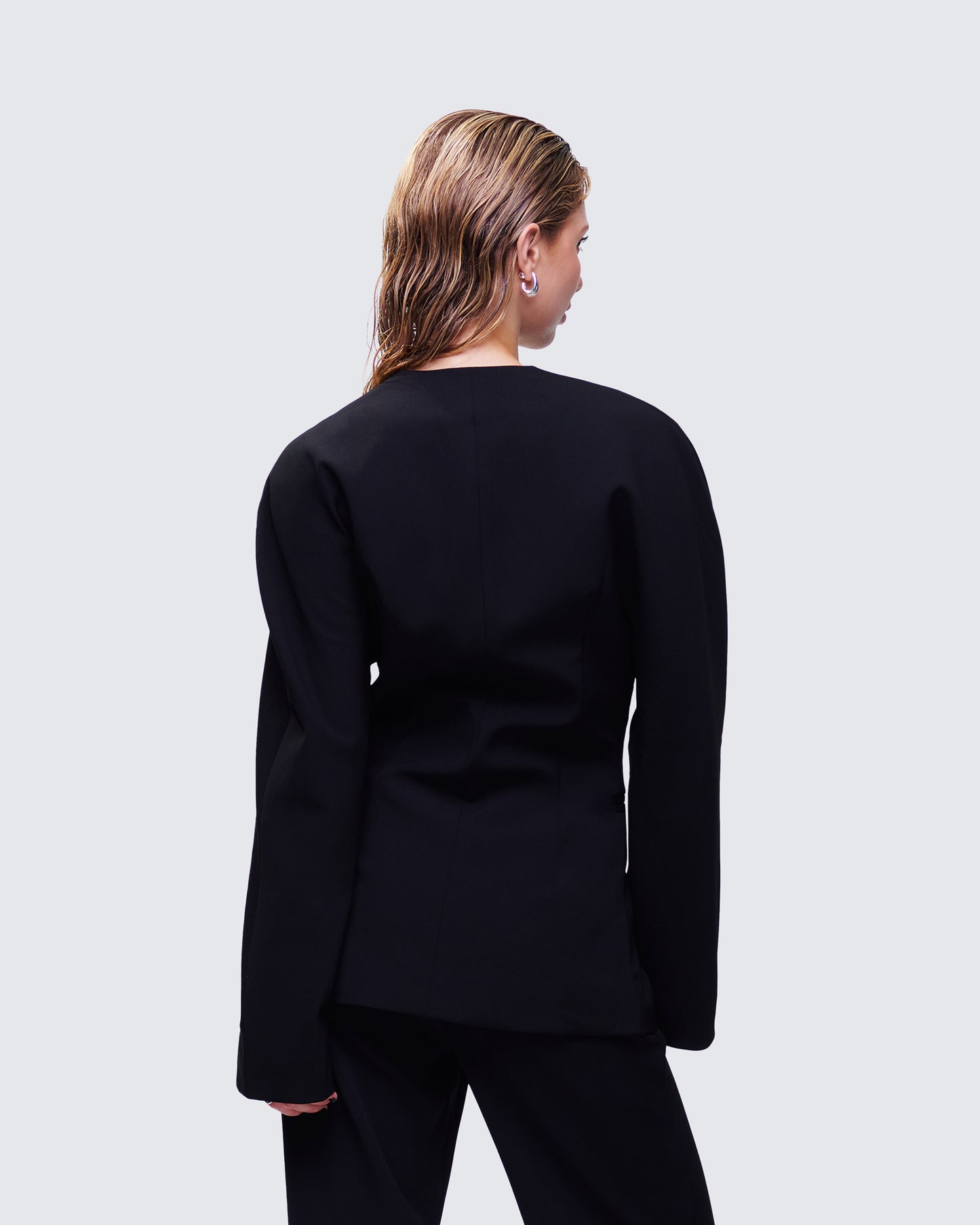 Maybelle Black Dome Sleeve Blazer