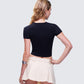 Hema Black Slogan Baby Tee