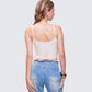 Soleia Ivory Rhinestone Slogan Cami Top