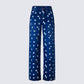 Kincade Blue Mid Rise Floral Embroidery Jean product front