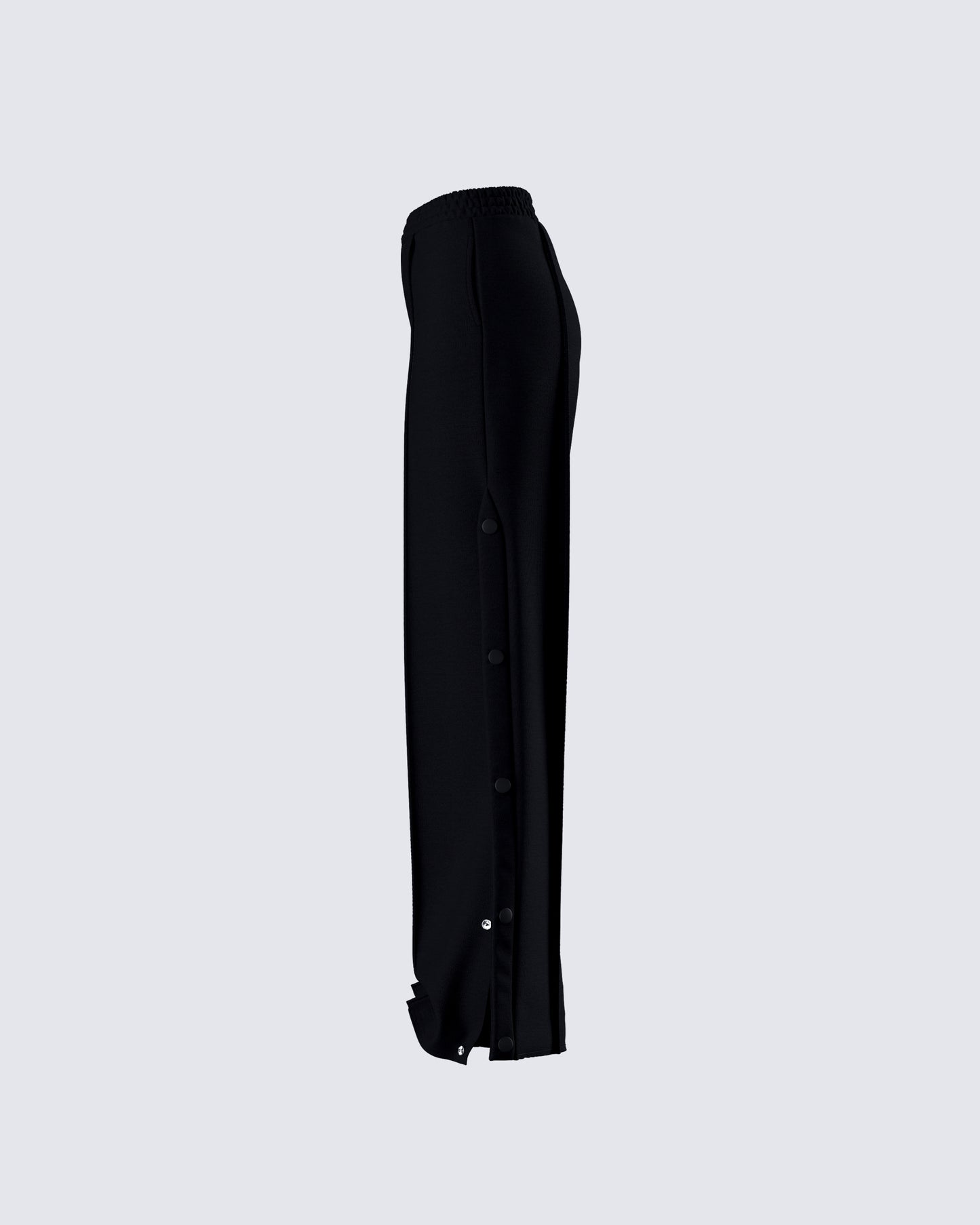 Saige Black Popper Detail Loose Sweatpant