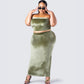 Ayla Olive Green Velvet Tube Top