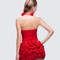 Bellerose Red Rose Detail Halter Corset Top