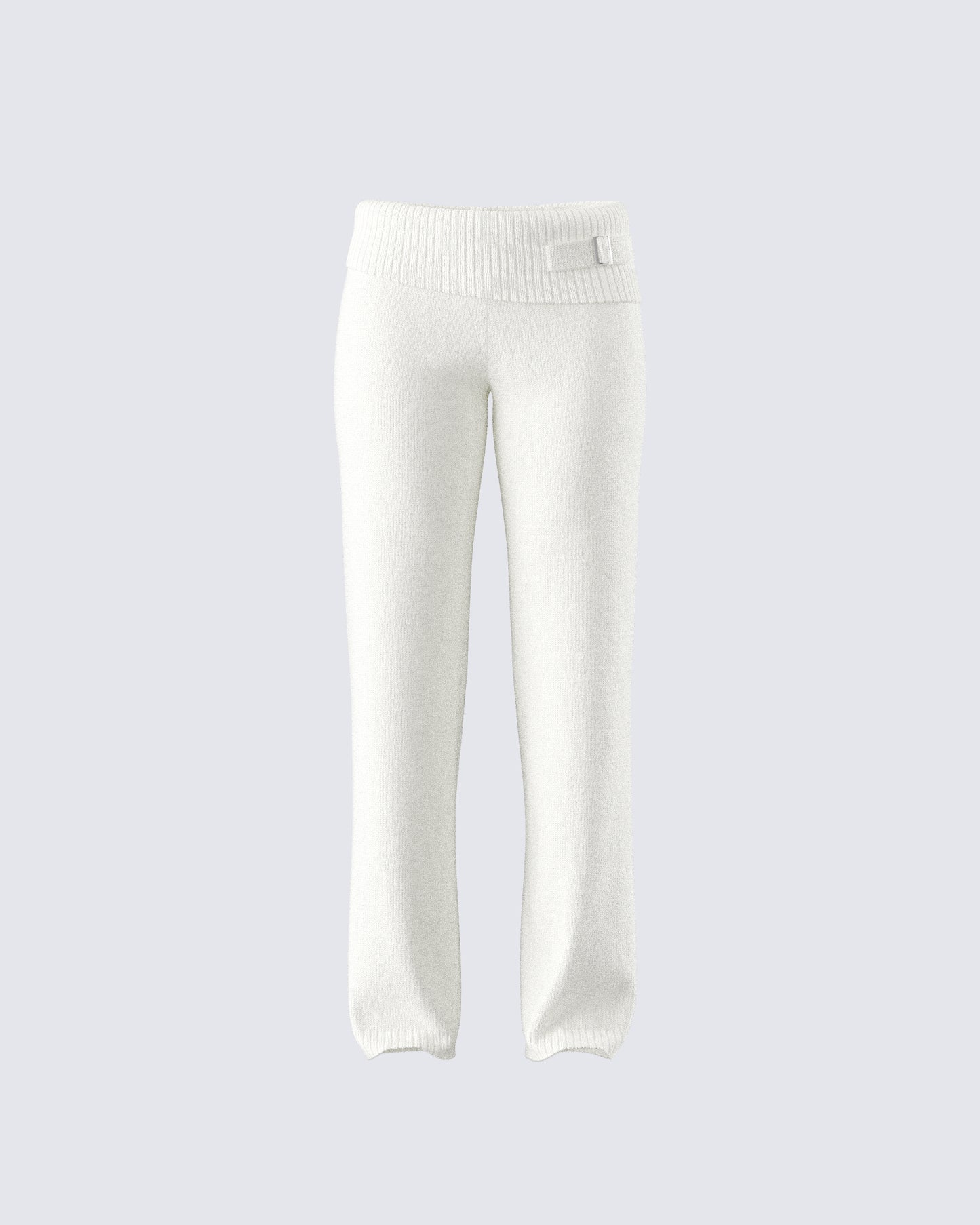Alyssa White Knit Pant 3d product front