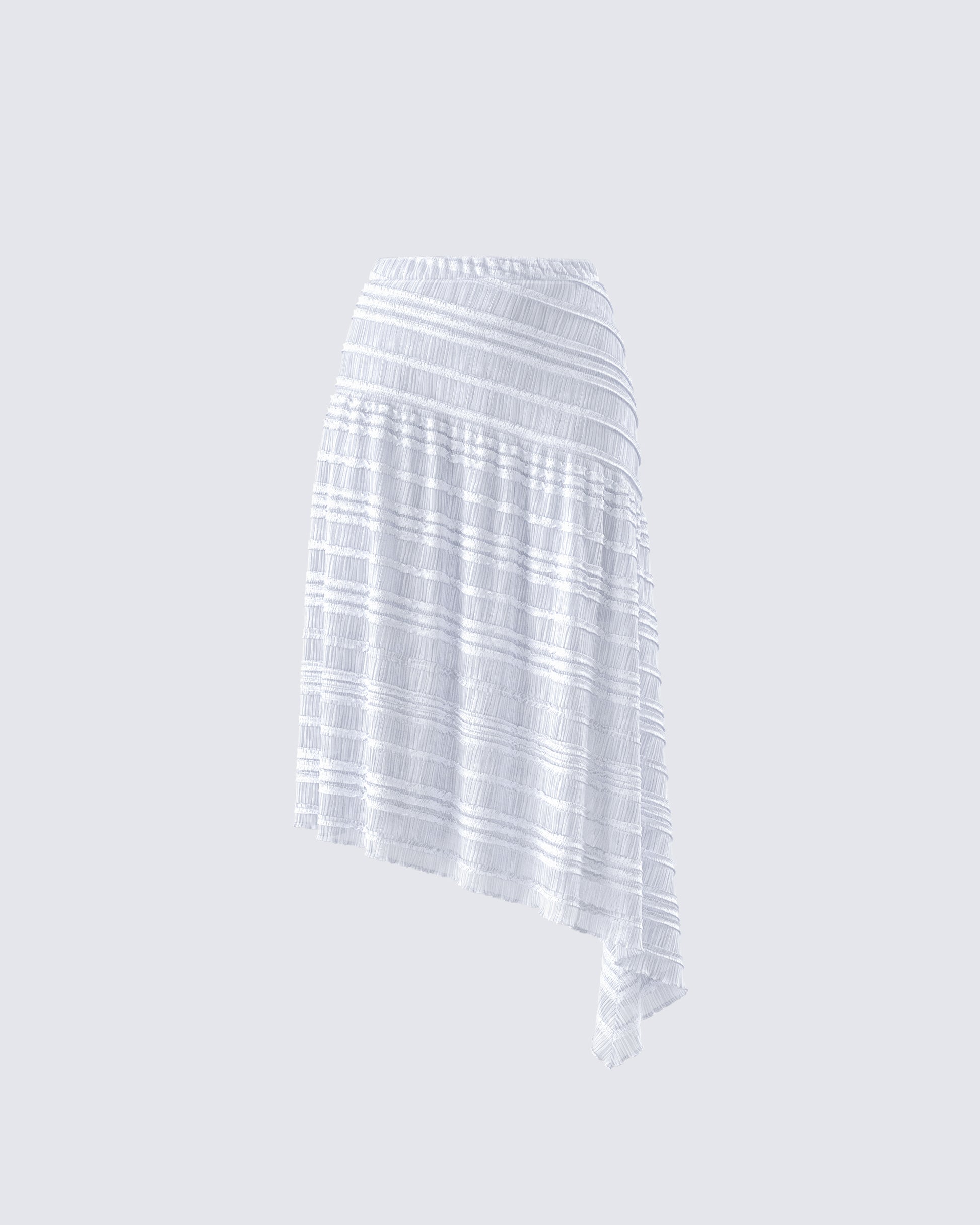 Zaya White Tiered Asymmetric Skirt product front