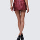 Eunji Red Vegan Leather Micro Mini Skirt