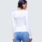 Draya White Rib Lace Top