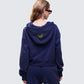 Kamilah Blue Acid Wash Hooded Sweater