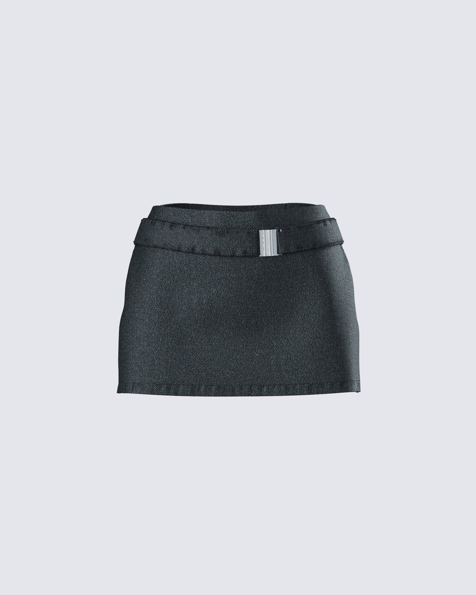 Sammy Black Belted Mini Skirt 3d product front