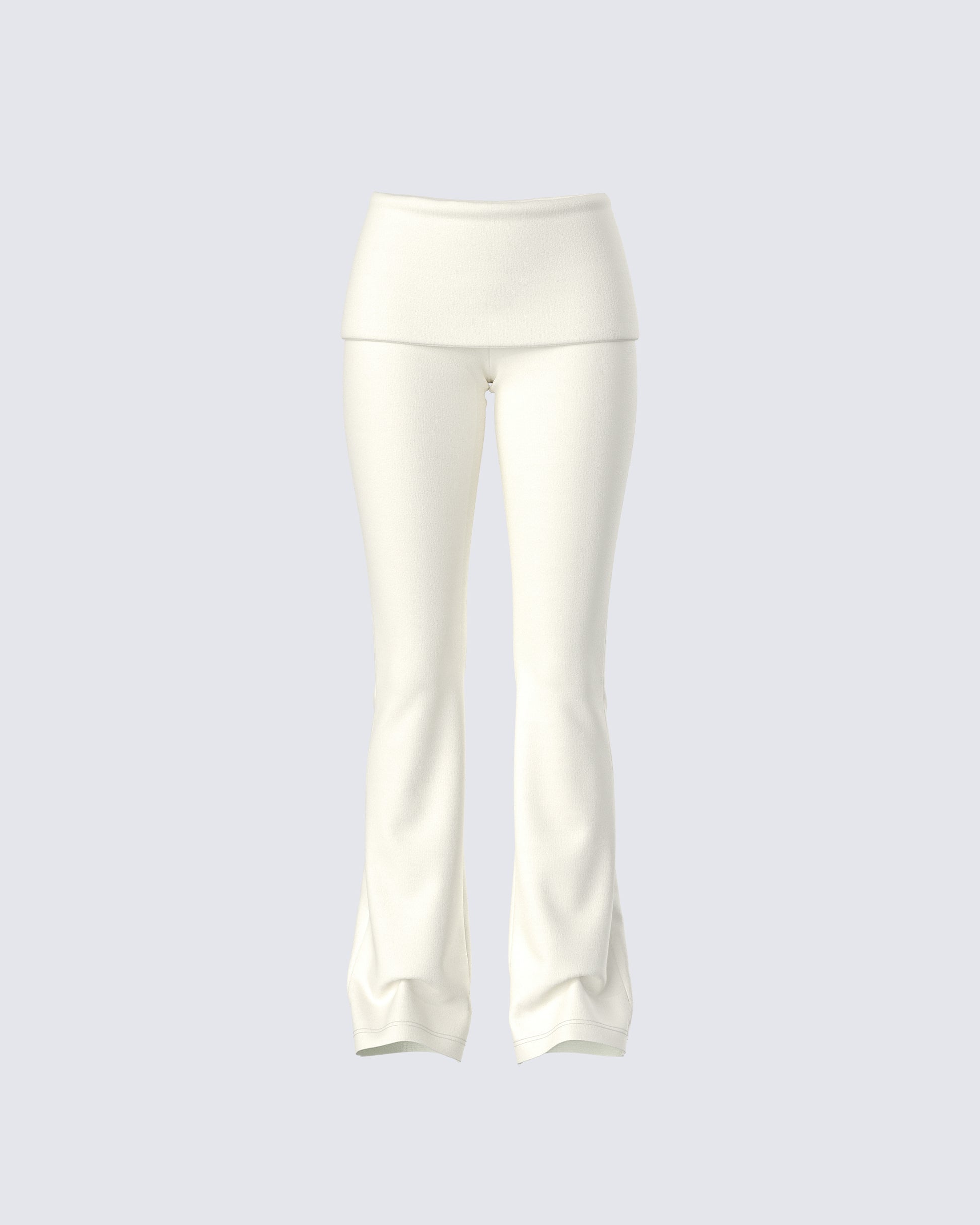 Leia Cream Foldover Legging product front