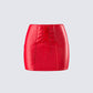 Lasita Red Vegan Leather Mini Skirt 3d product front