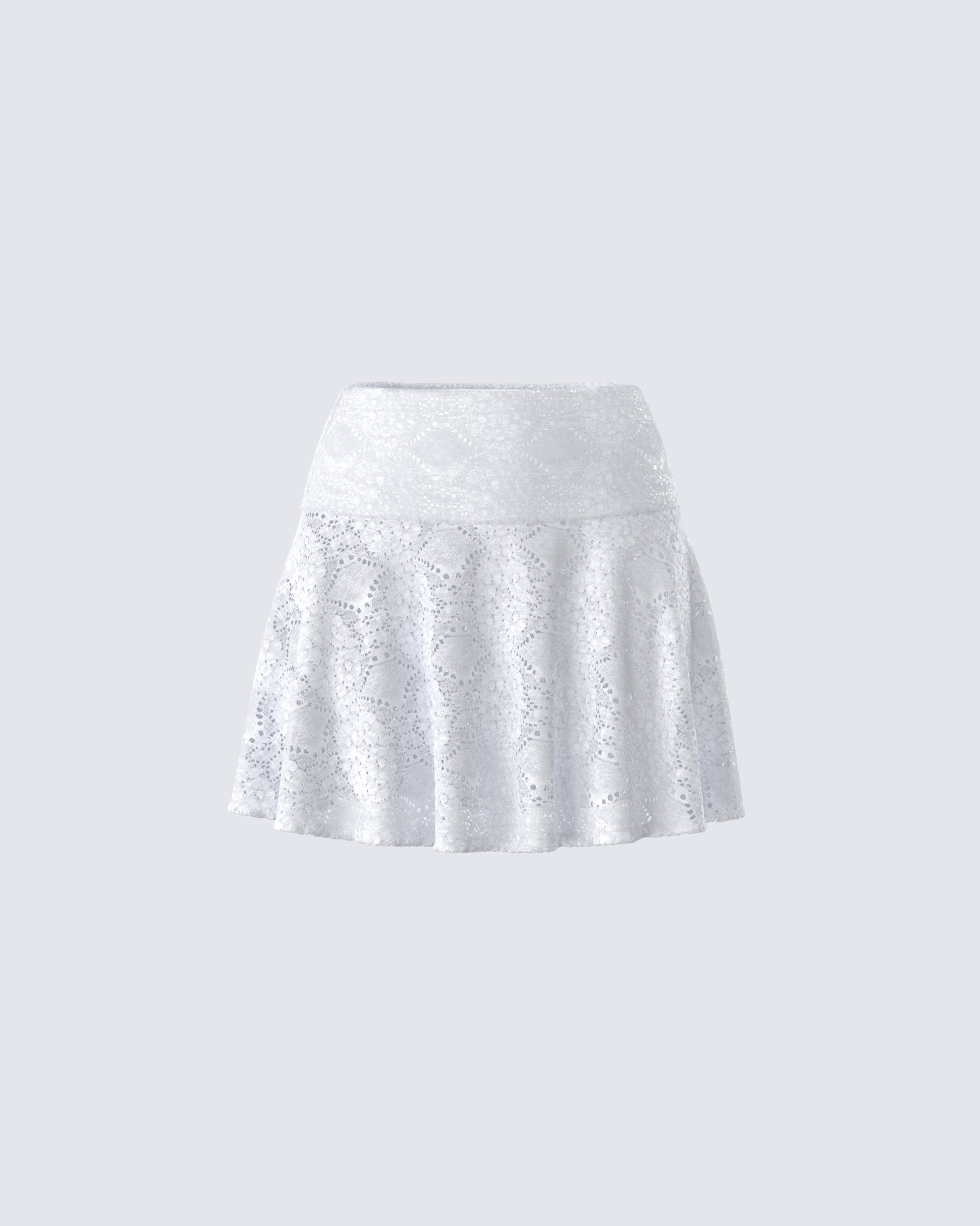 Teya White Pattern Mini Skirt product front