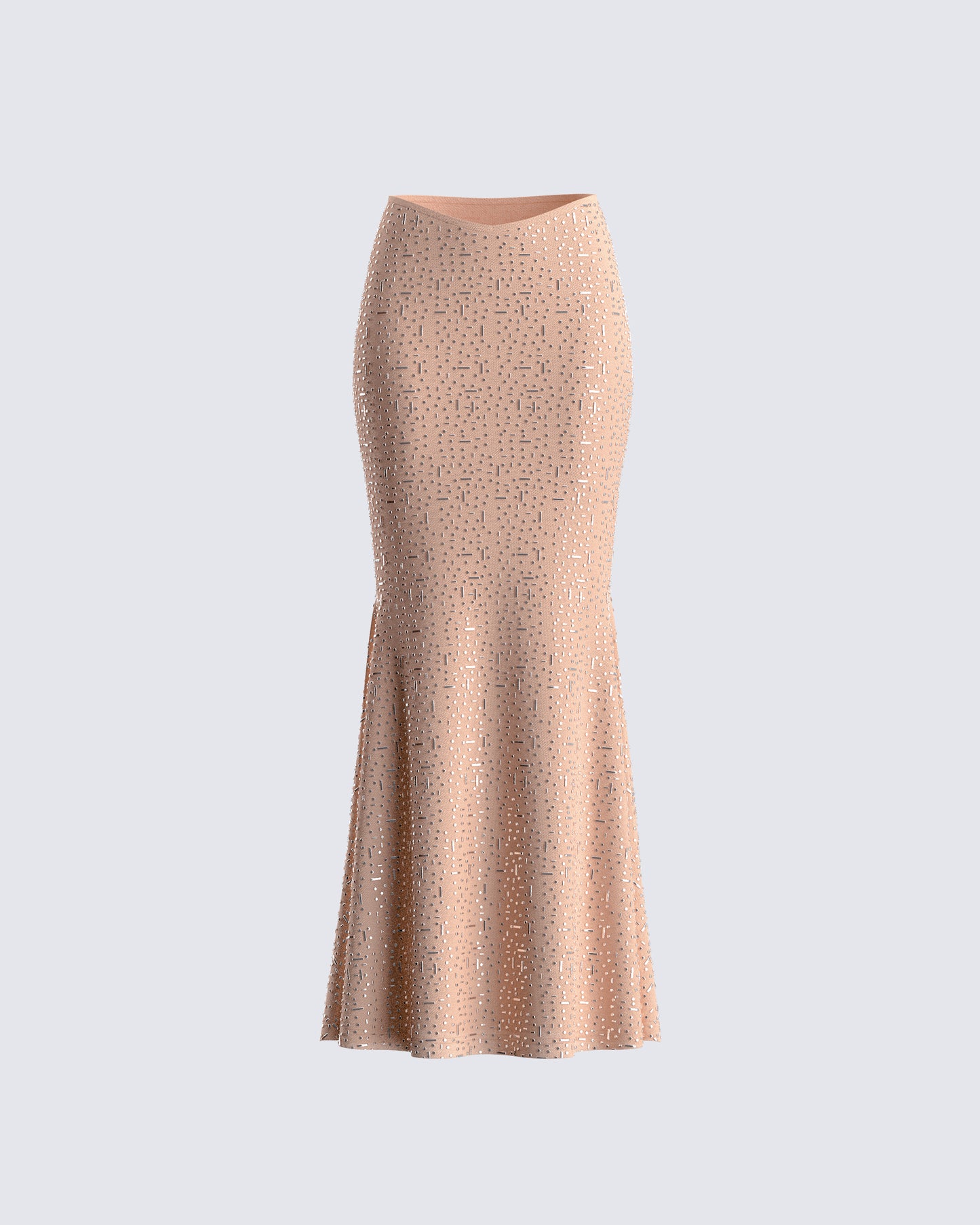 Maze Nude Rhinestone Maxi Skirt product front