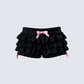 Martina Black Ruffle Short 3d product front