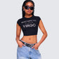 Macie Black Virgo Graphic Top